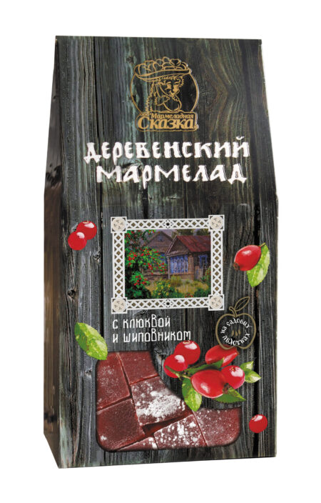 Мармелад  деревенский "С яблоком, клюквой и шиповником" 300гр