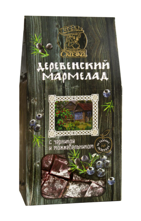 Мармелад  деревенский "С яблоком, черникой и можжевельником" 300гр