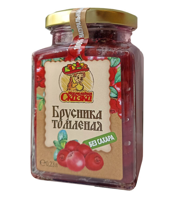 Брусника томлёная без сахара, 230мл