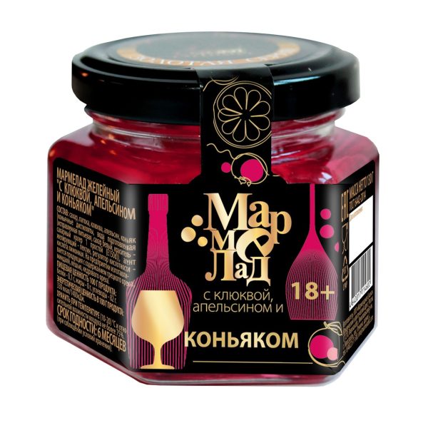Мармелад  «С клюквой, апельсином и коньяком» 130гр